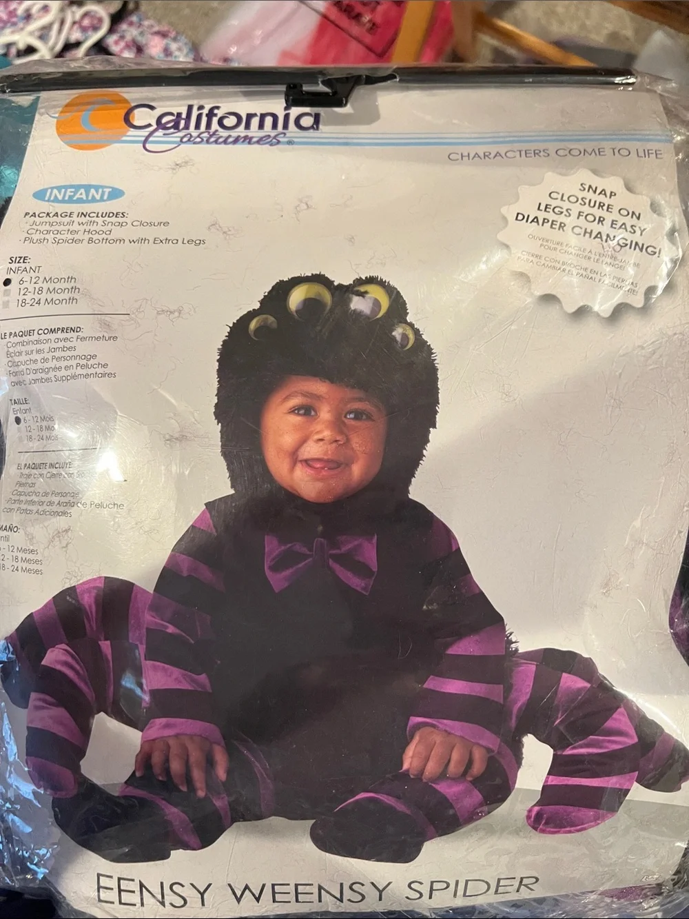 California Costumes Purple and Black Infant Spider Costume 6/12 month